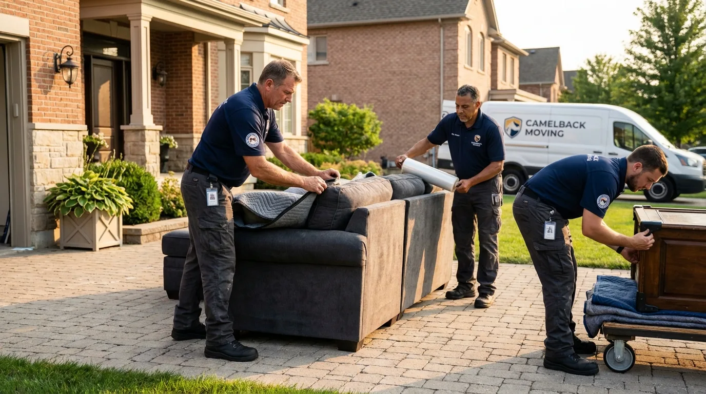 Large estate moving crew wrapping furniture in Shallotte, NC